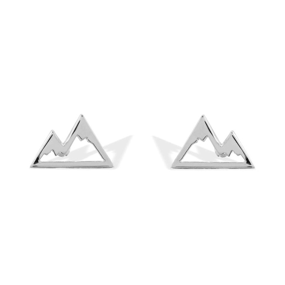 BOGO! Dainty Mountain studded earrings in Silver color- Boutique NEW - Picture 4 of 7